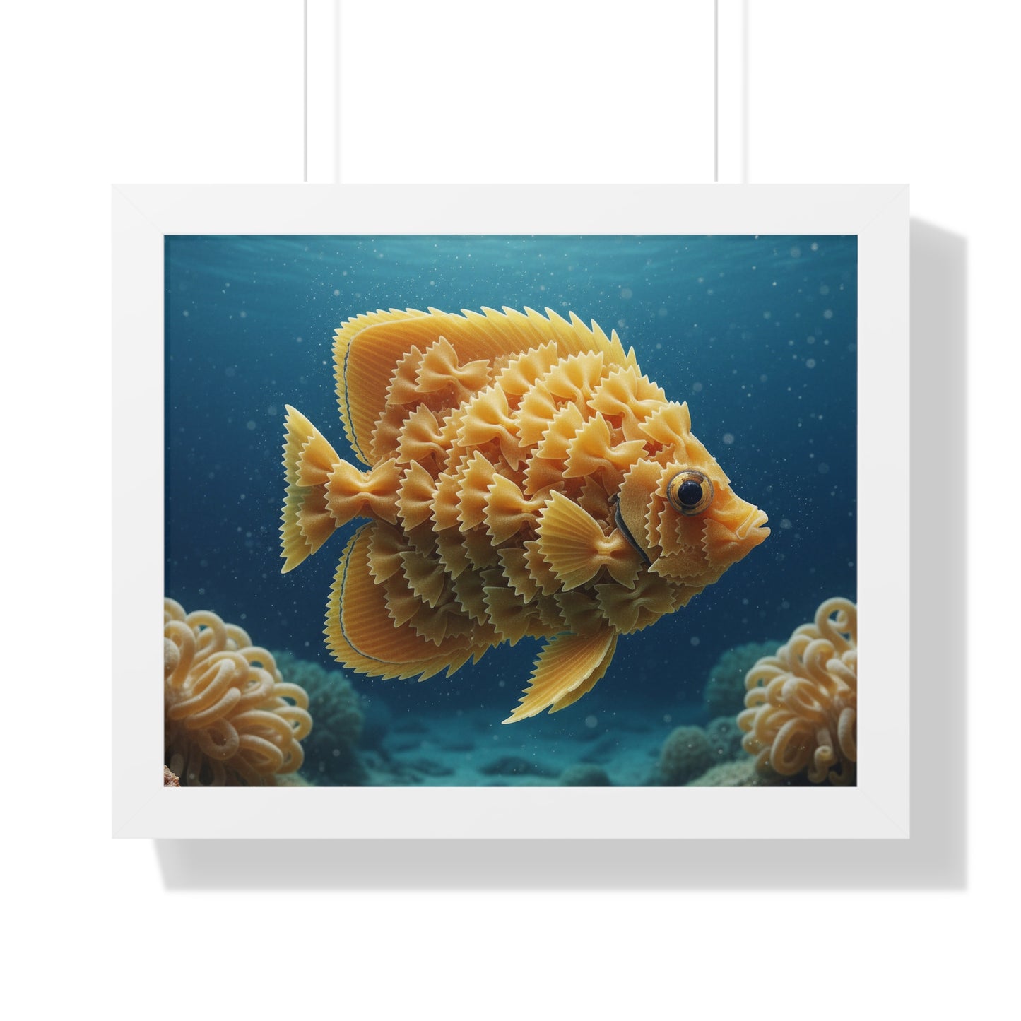 Farfalle Fish Illustration Framed Poster | Nautical Kitchen Wall Art