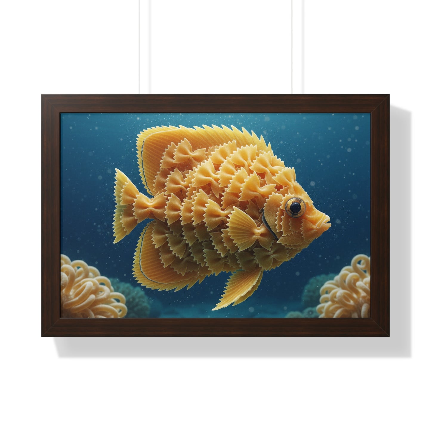 Farfalle Fish Illustration Framed Poster | Nautical Kitchen Wall Art