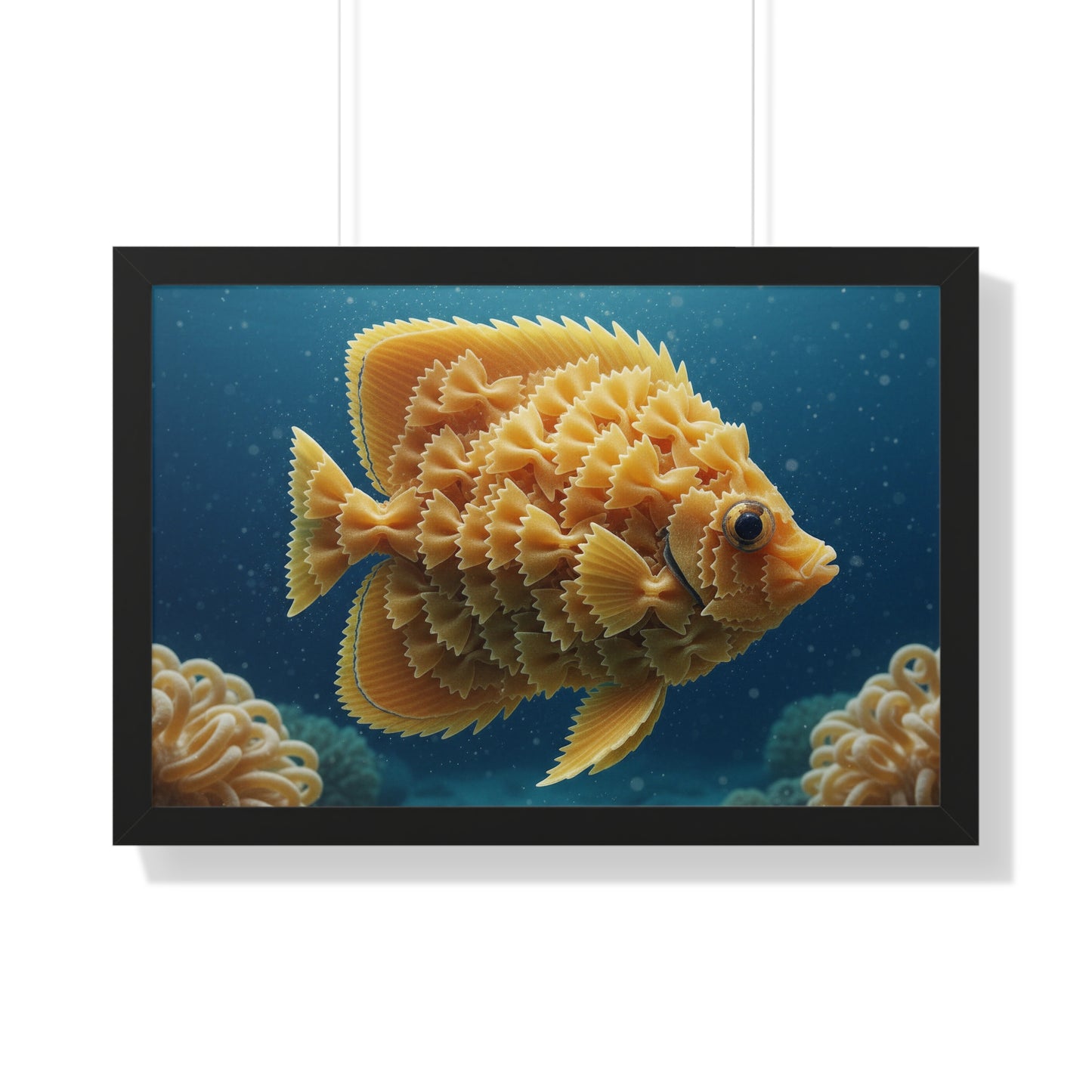 Farfalle Fish Illustration Framed Poster | Nautical Kitchen Wall Art