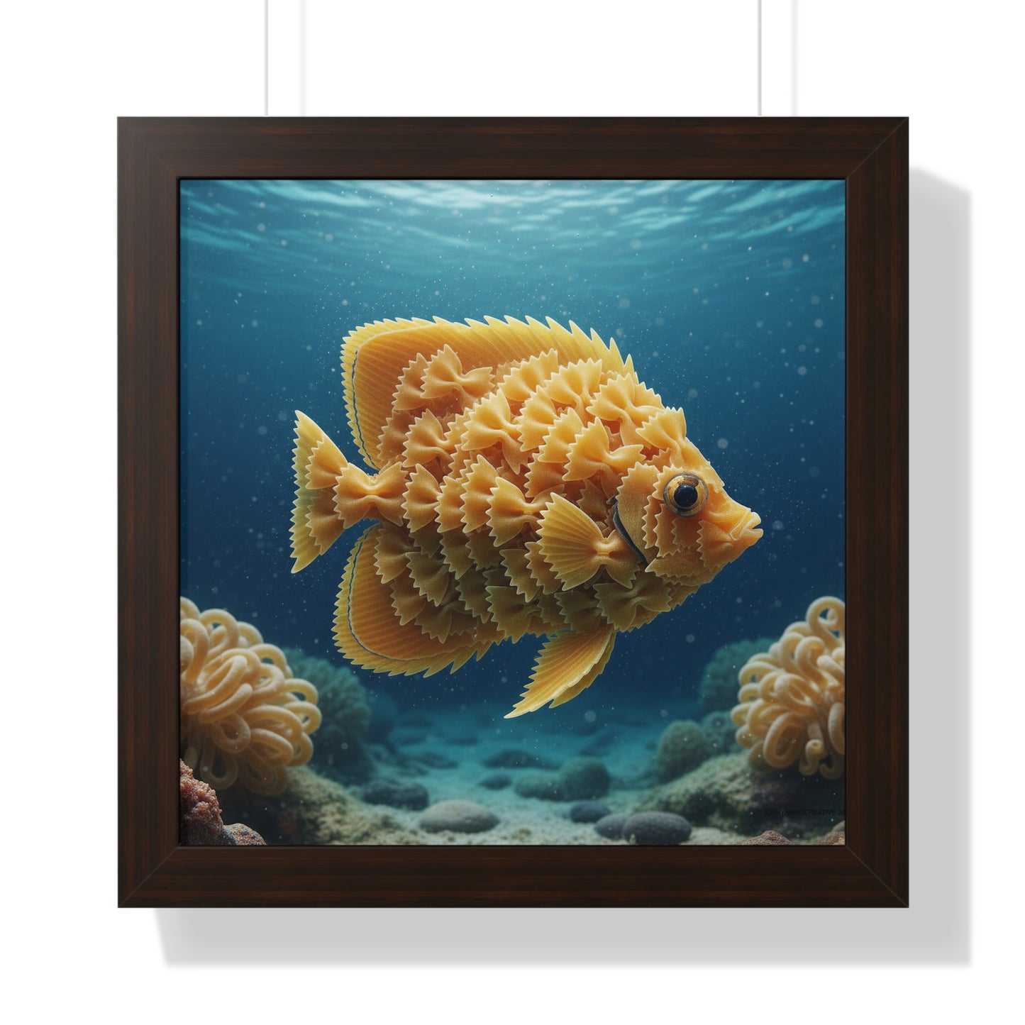 Farfalle Fish Illustration Framed Poster | Nautical Kitchen Wall Art