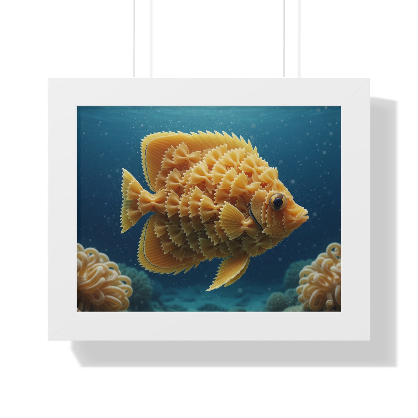 Farfalle Fish Illustration Framed Poster | Nautical Kitchen Wall Art