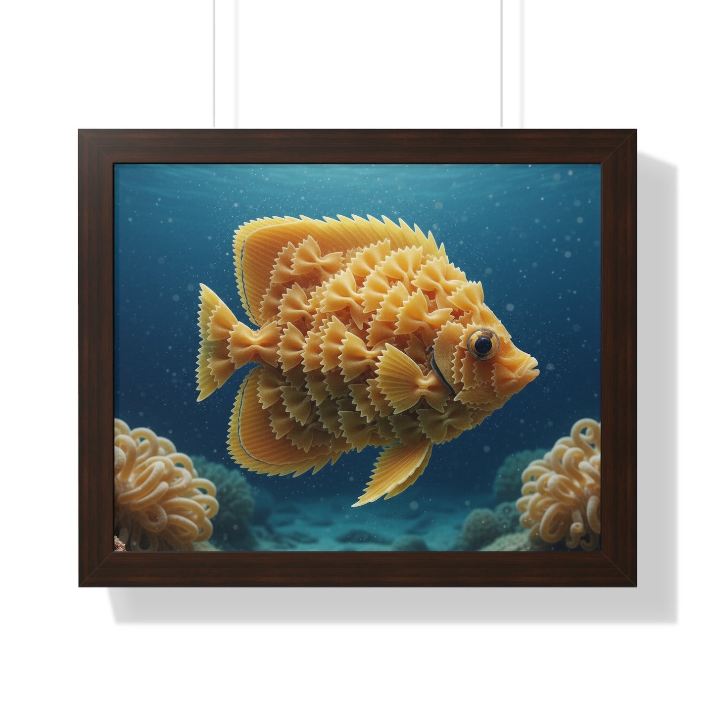 Farfalle Fish Illustration Framed Poster | Nautical Kitchen Wall Art