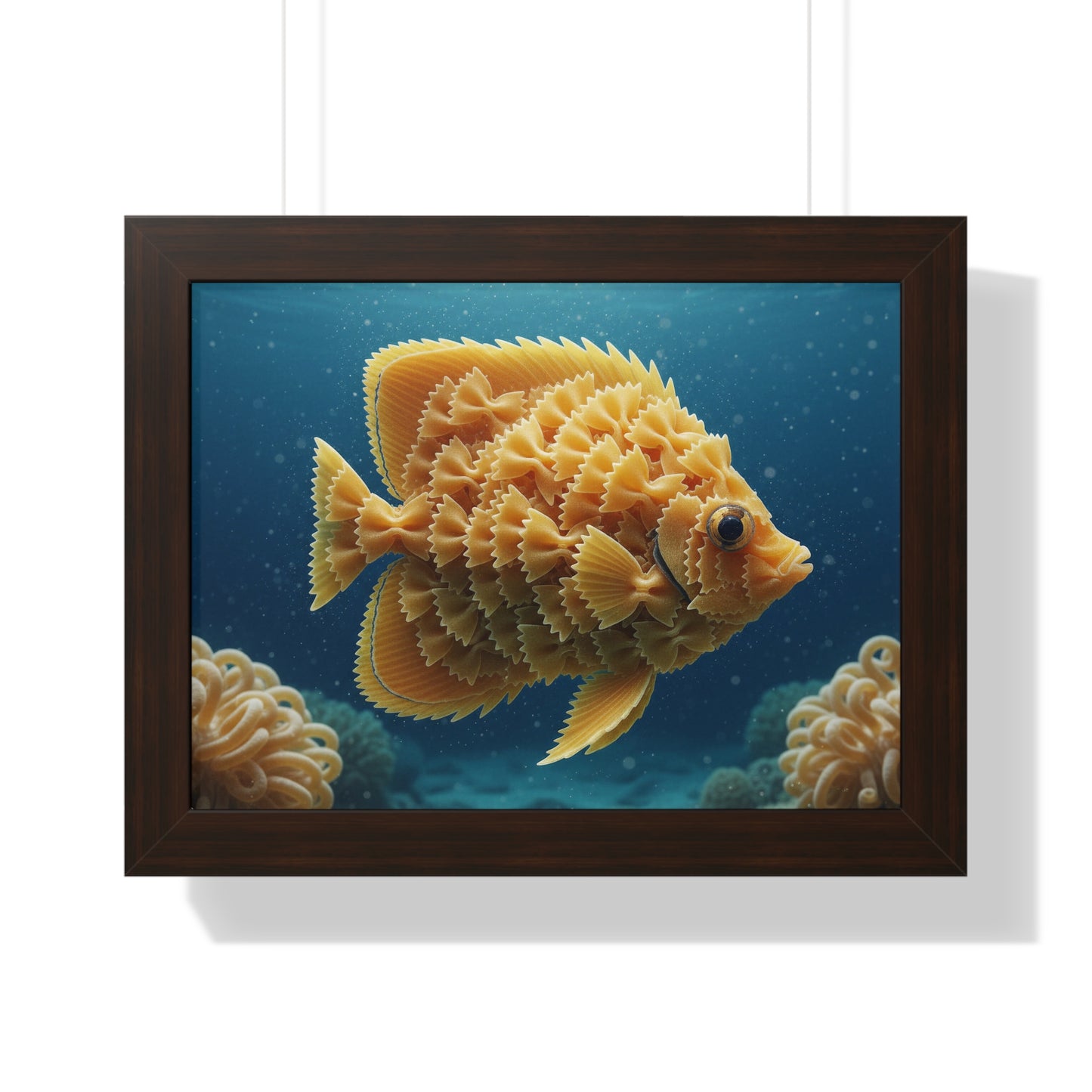 Farfalle Fish Illustration Framed Poster | Nautical Kitchen Wall Art
