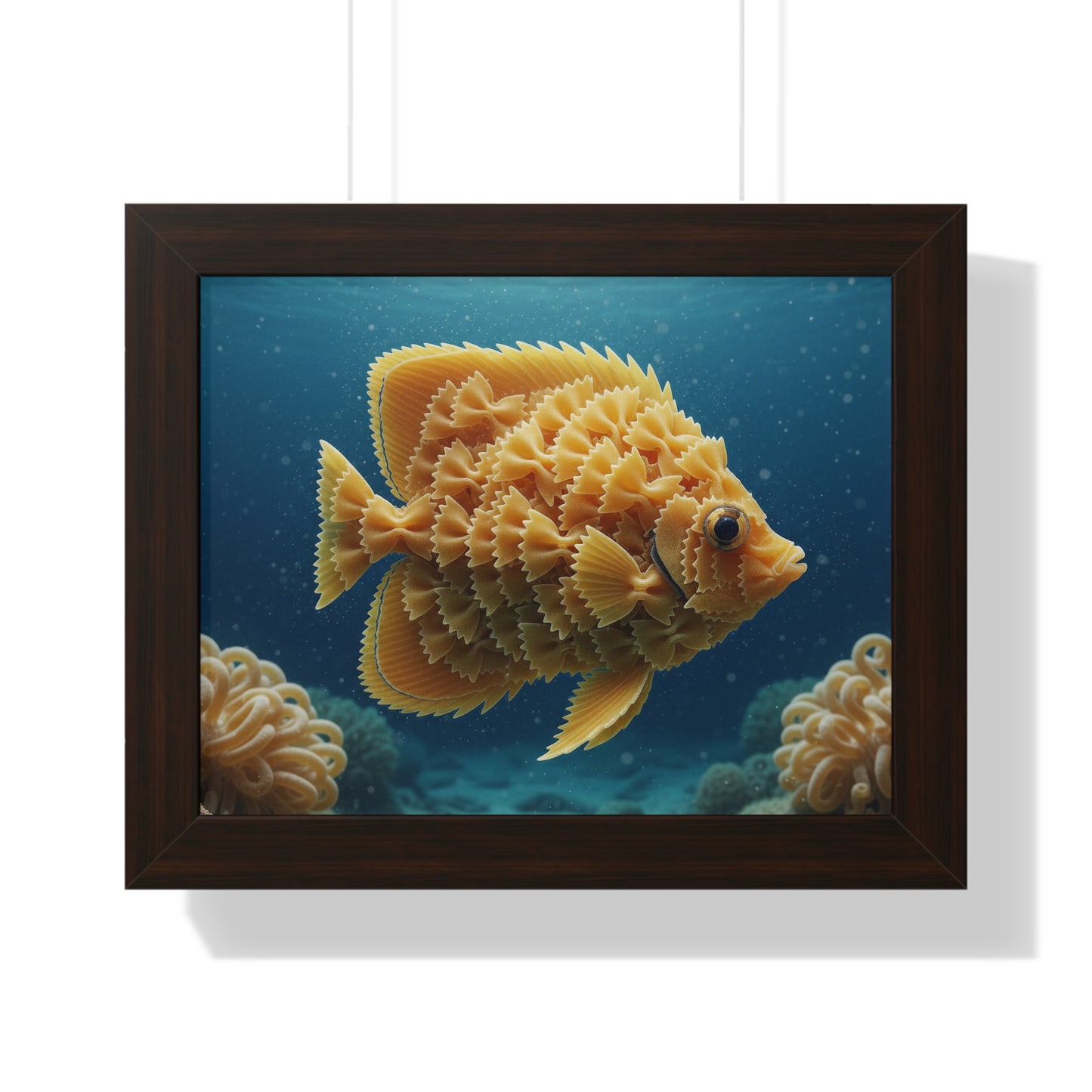 Farfalle Fish Illustration Framed Poster | Nautical Kitchen Wall Art