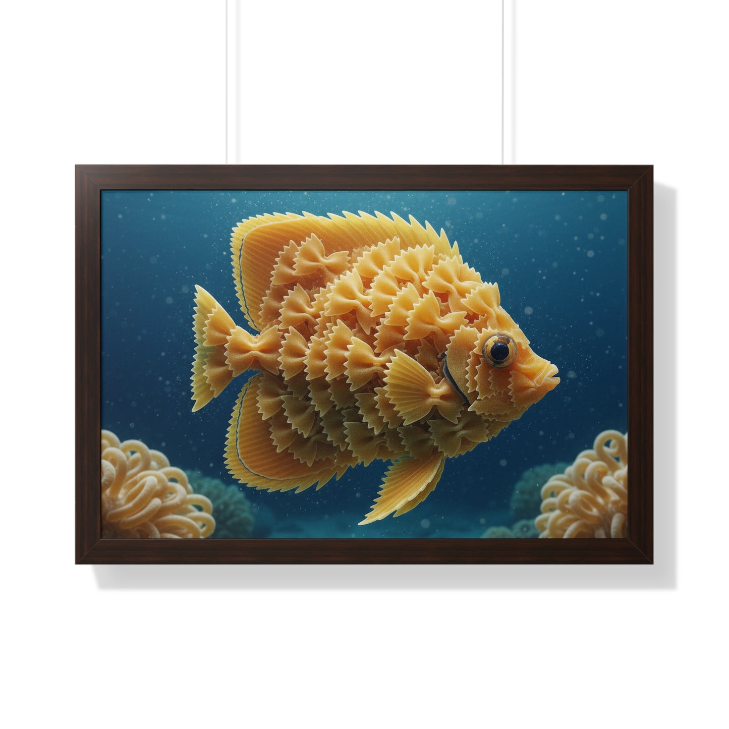 Farfalle Fish Illustration Framed Poster | Nautical Kitchen Wall Art