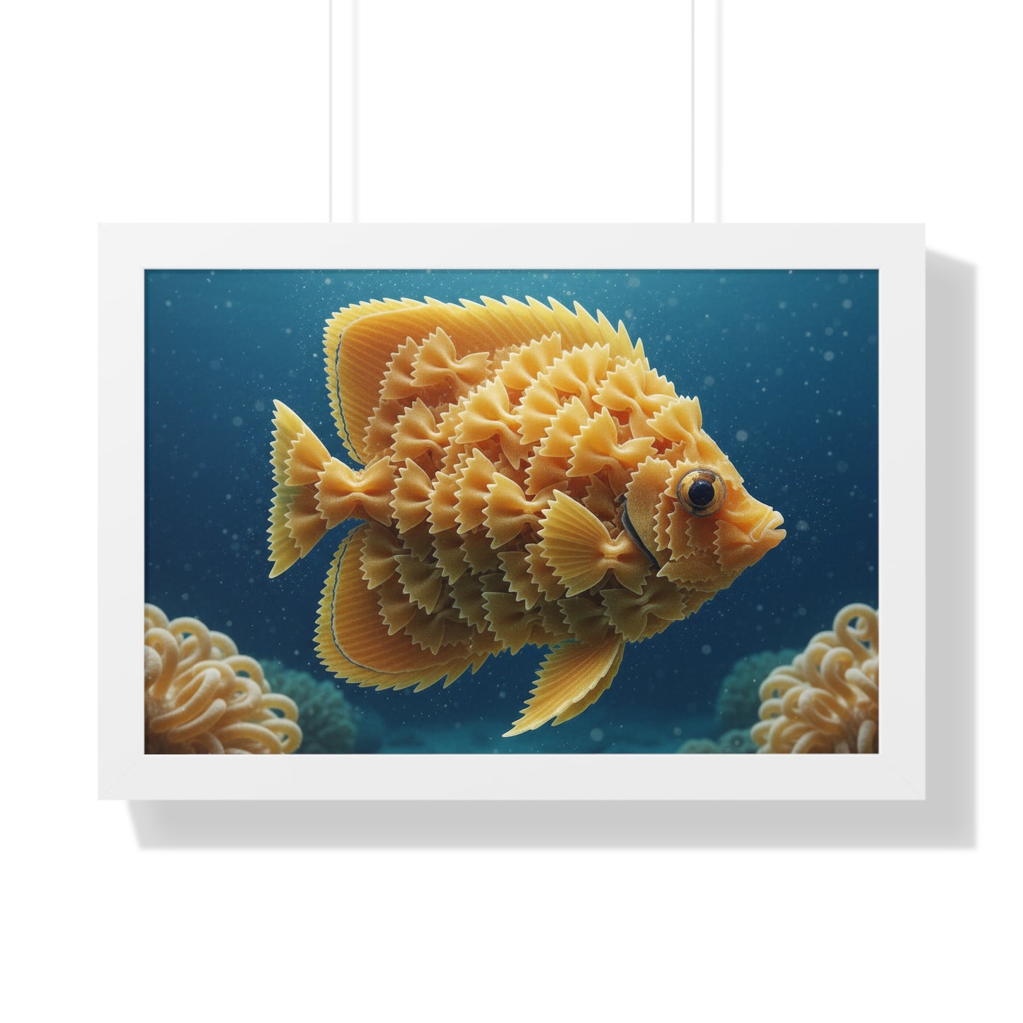 Farfalle Fish Illustration Framed Poster | Nautical Kitchen Wall Art