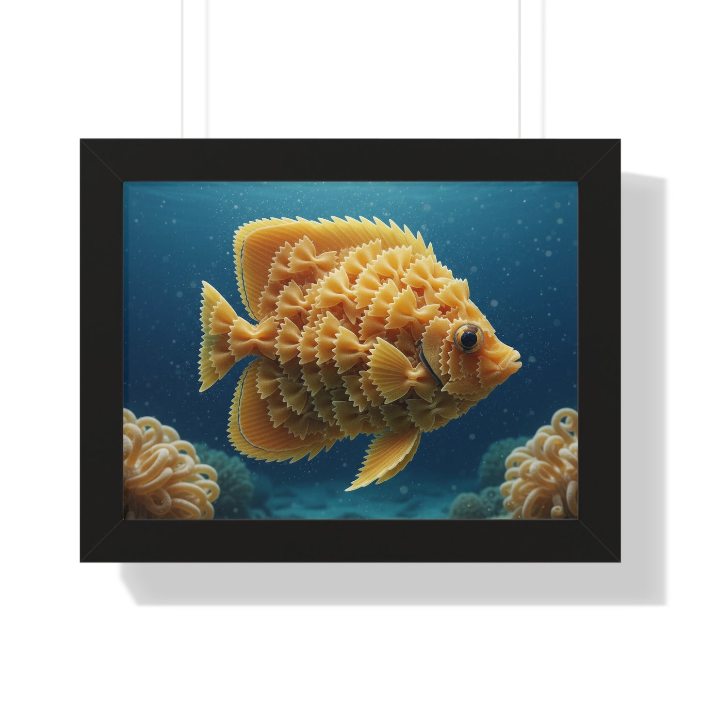 Farfalle Fish Illustration Framed Poster | Nautical Kitchen Wall Art
