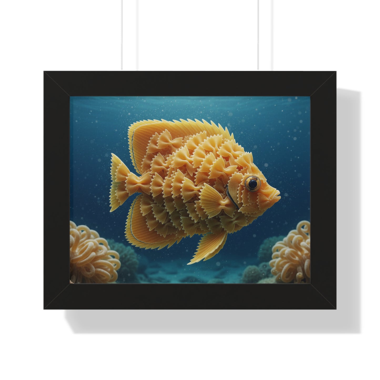 Farfalle Fish Illustration Framed Poster | Nautical Kitchen Wall Art