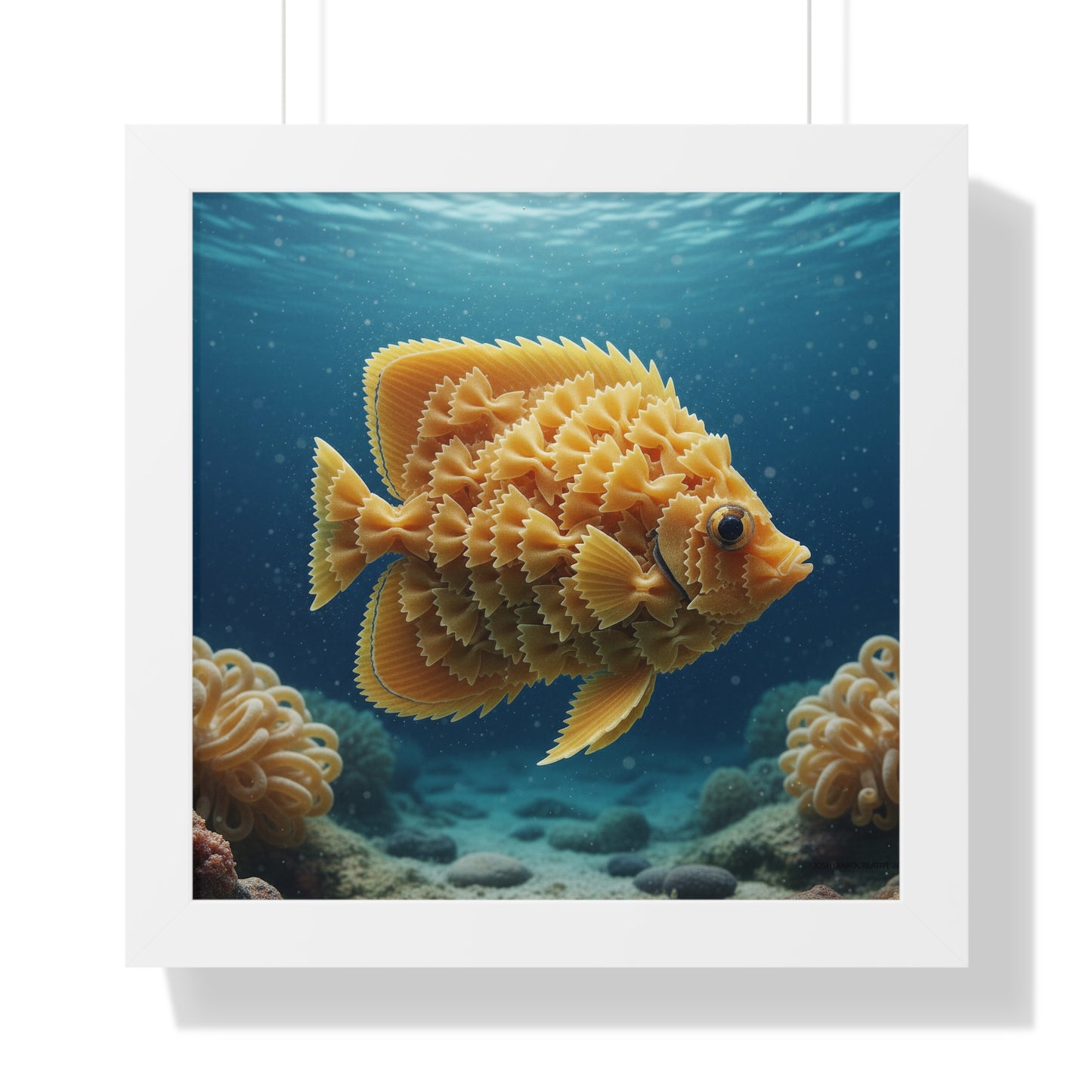 Farfalle Fish Illustration Framed Poster | Nautical Kitchen Wall Art