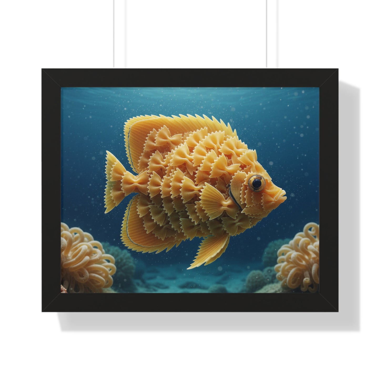 Farfalle Fish Illustration Framed Poster | Nautical Kitchen Wall Art